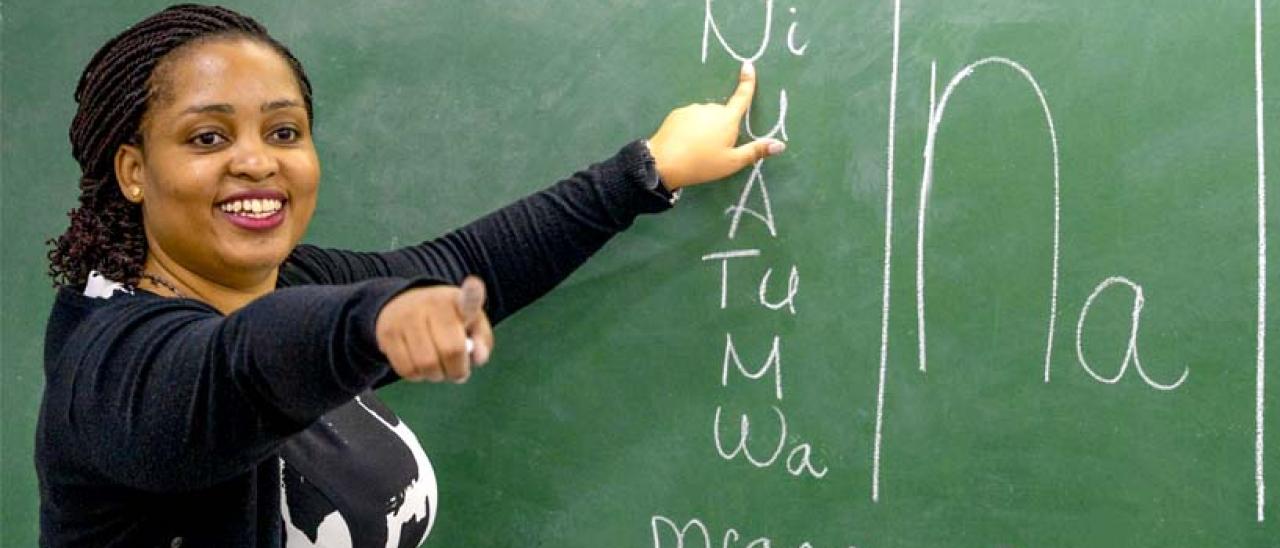 Teacher at the board